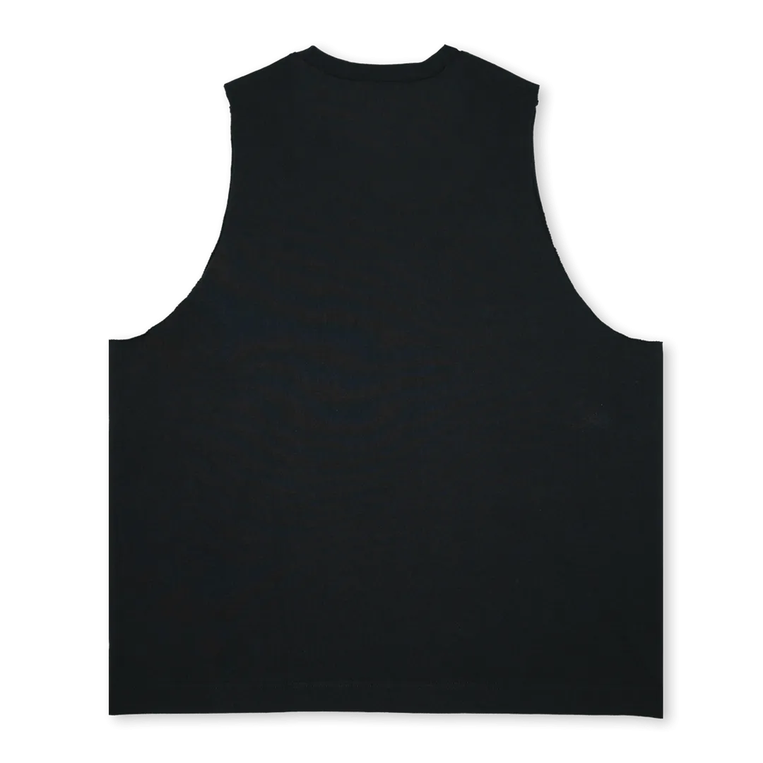 ANUBIS  Deep Black Oversized Vest.