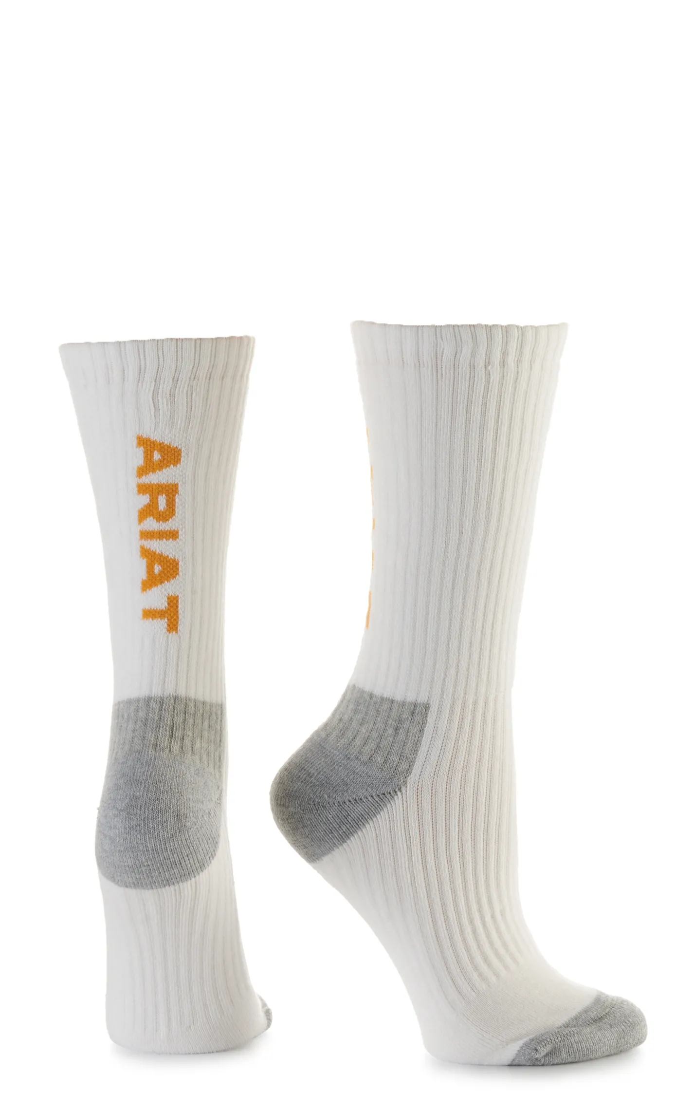 Ariat Men's White & Grey Crew 3Pk Boot Socks (Medium)