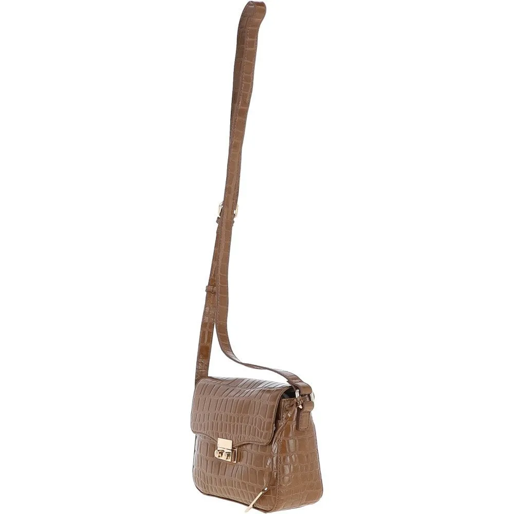 Ashwood Crocodile Print Cross Body Bag Tan/croc: C-50 Croc