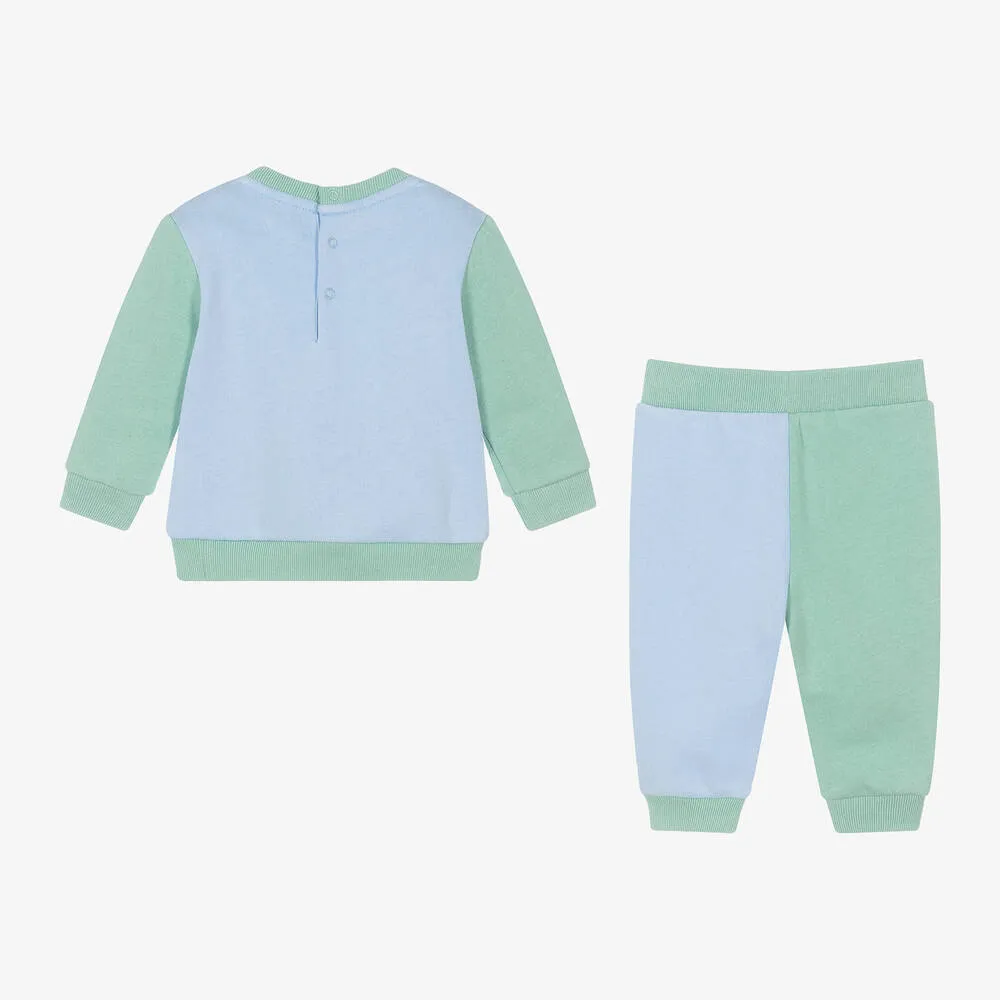 Baby Boys Blue Colourblock Tracksuit