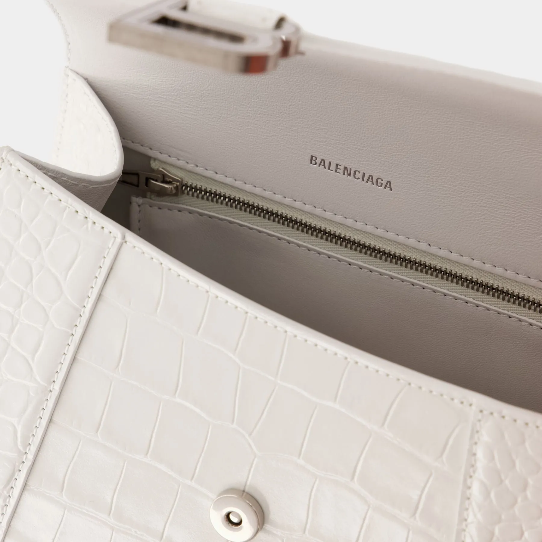 Balenciaga  Hourglass S Bag - Balenciaga - White - Leather