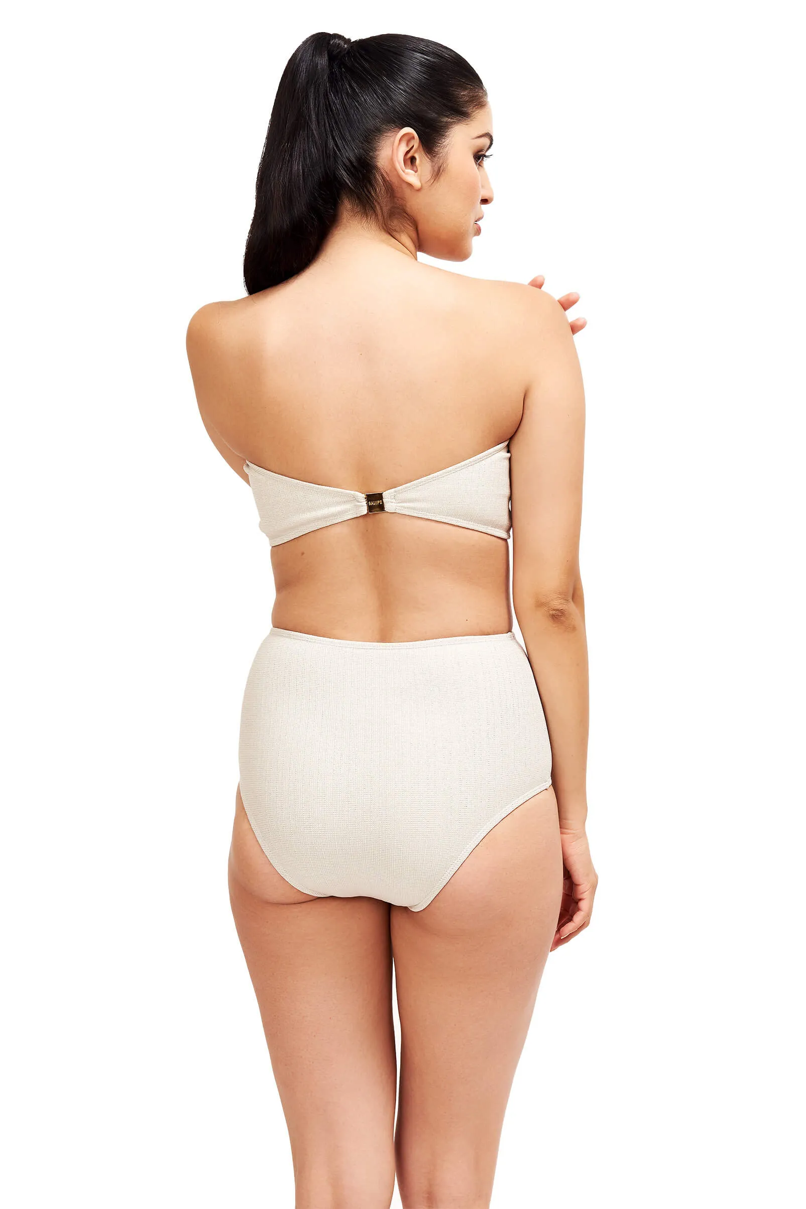 Bella High Waisted Bikini Bottom Platinum