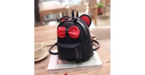 Black Red Bow Mouse Ears Mini Backpack Cross Body Bag