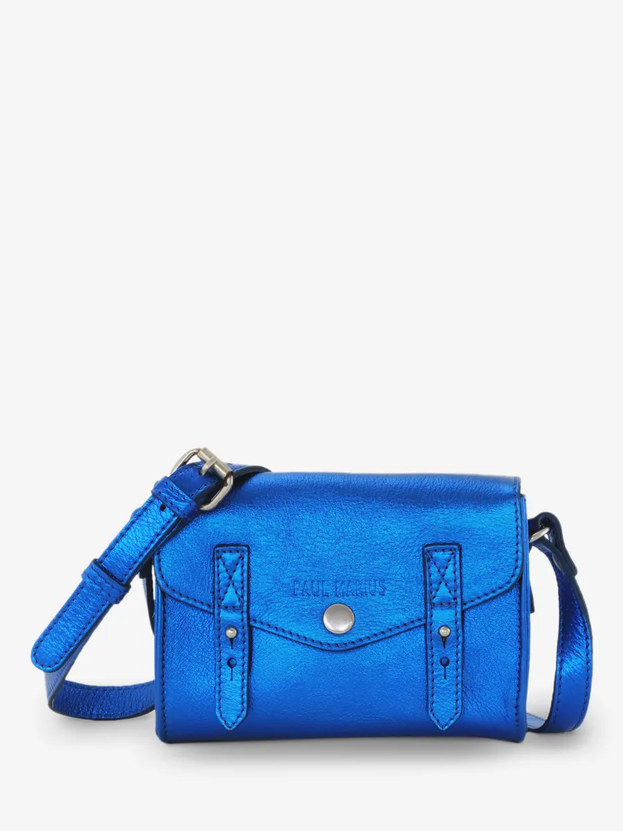 Blue Leather Cross-body Bag for Women - LeMini Indispensable Electric Blue | PAUL MARIUS