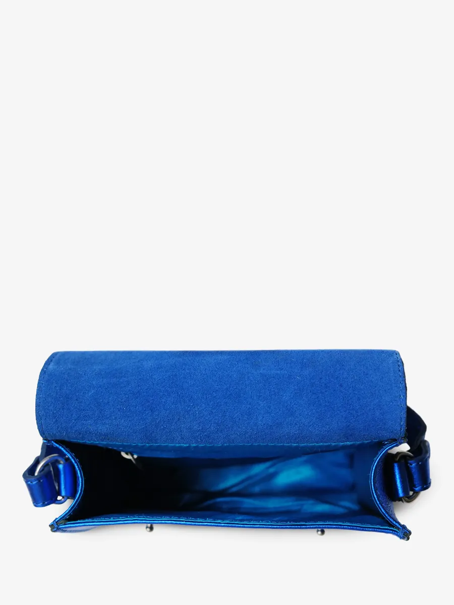 Blue Leather Cross-body Bag for Women - LeMini Indispensable Electric Blue | PAUL MARIUS