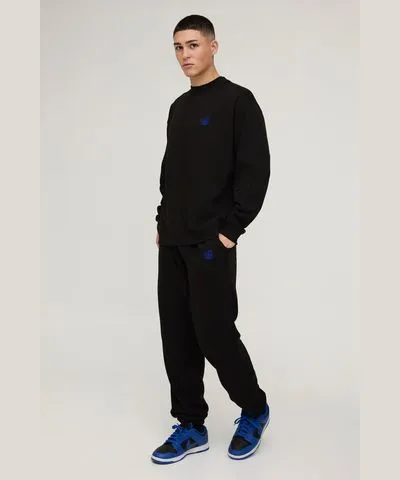 boohoo Mens B Embroidered Sweat Tracksuit