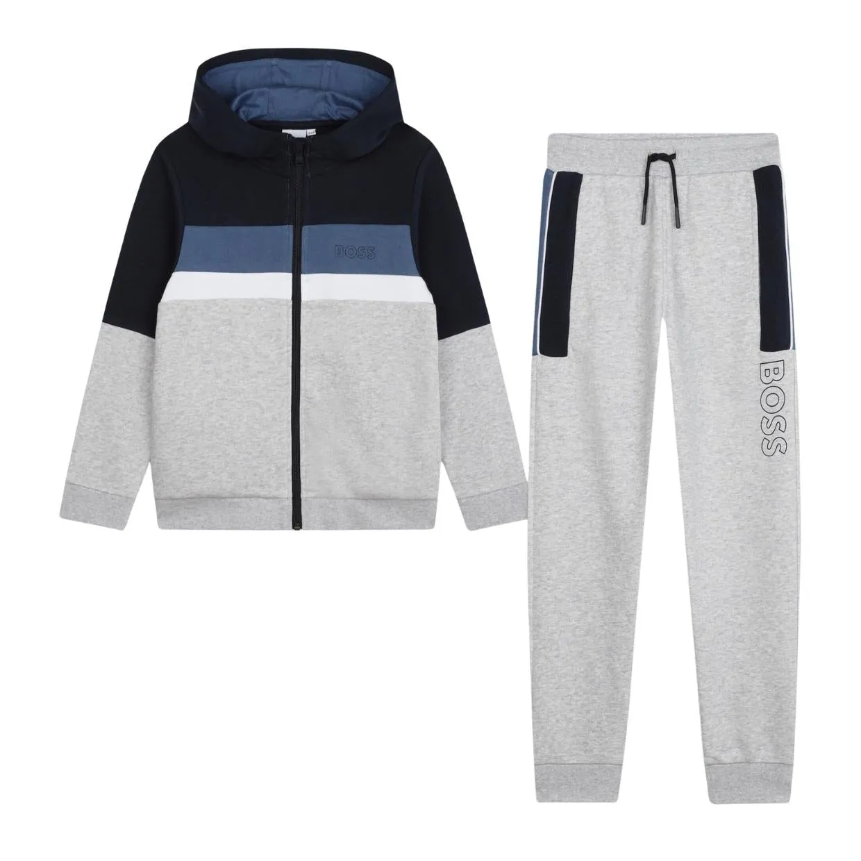 BOSS Kids Logo Grey Tracksuit Set