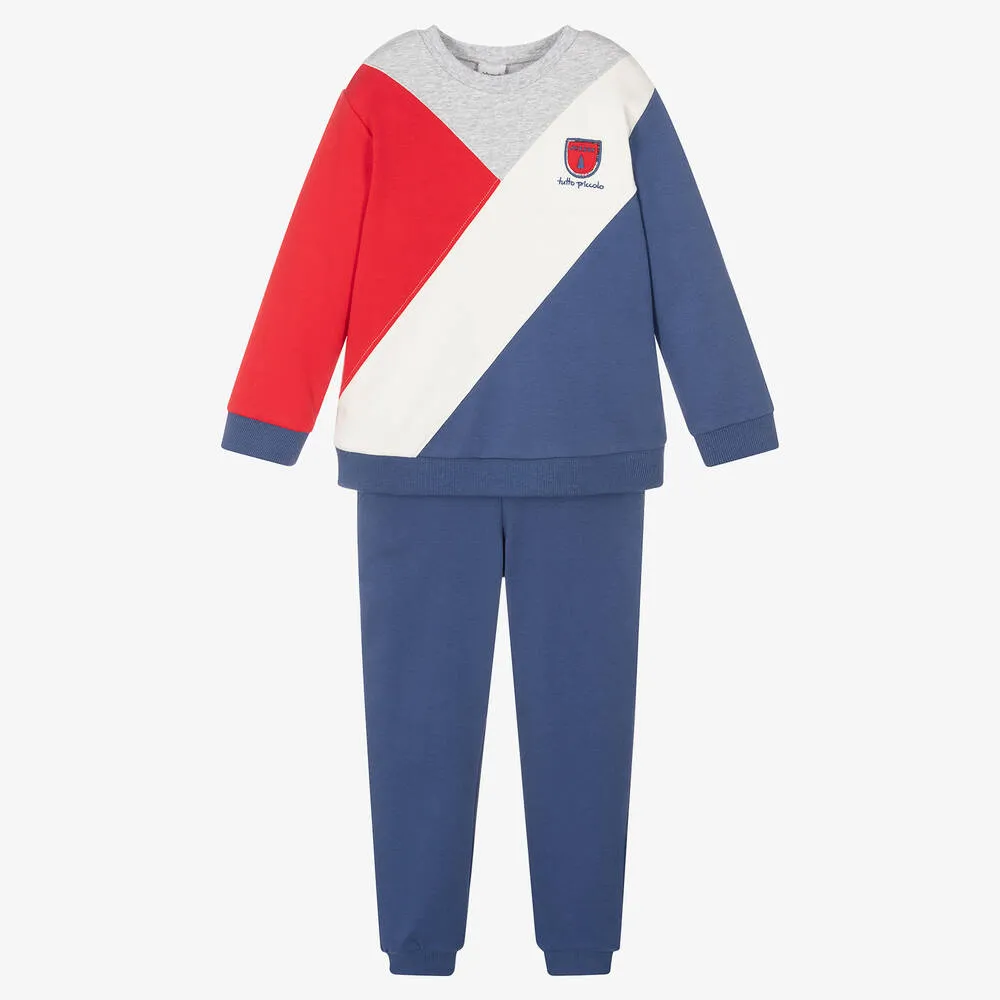 Boys Blue Cotton Tracksuit