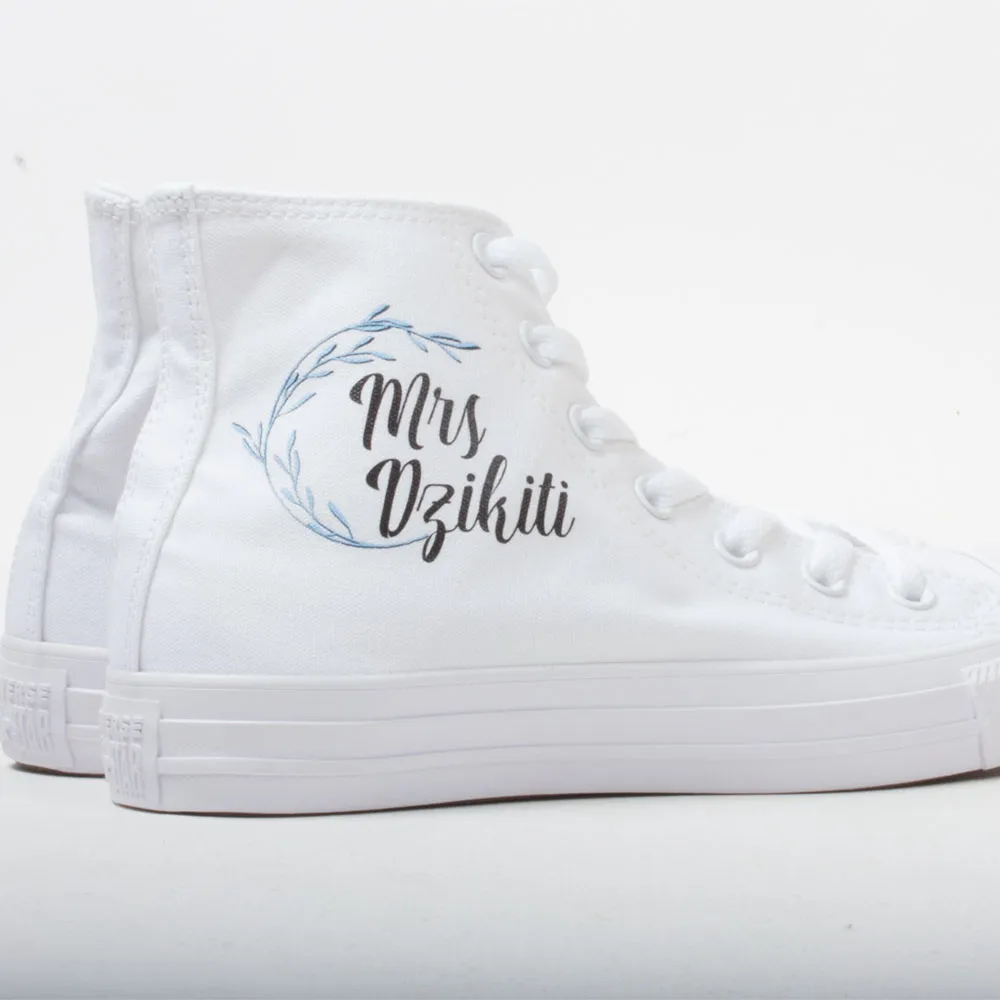 Bride Custom Converse – Delicate Floral Wreath