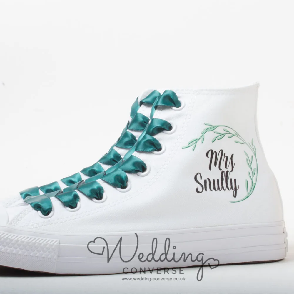 Bride Custom Converse – Delicate Floral Wreath