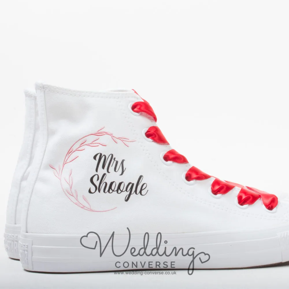 Bride Custom Converse – Delicate Floral Wreath