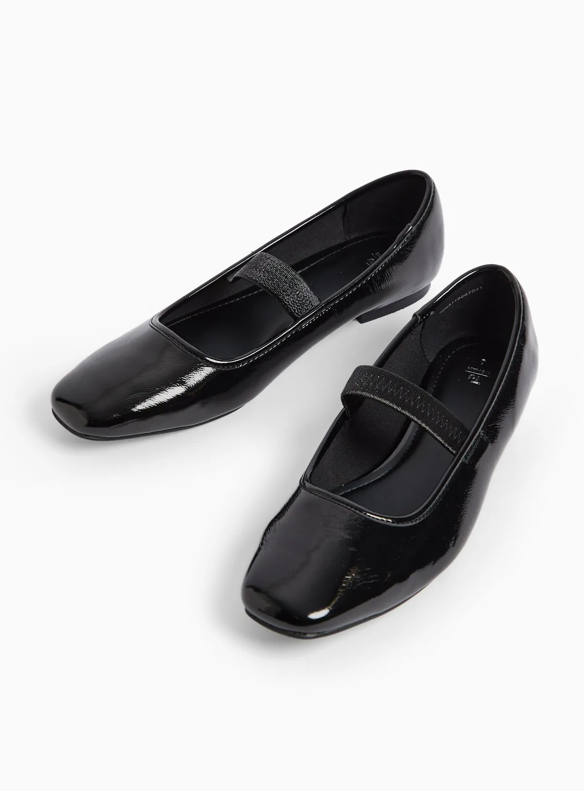 Buy Black Patent Ballerina Pumps 4 | Workwear | Tu