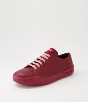 CAMPER Peu Touring Burgundy Leather Sneakers