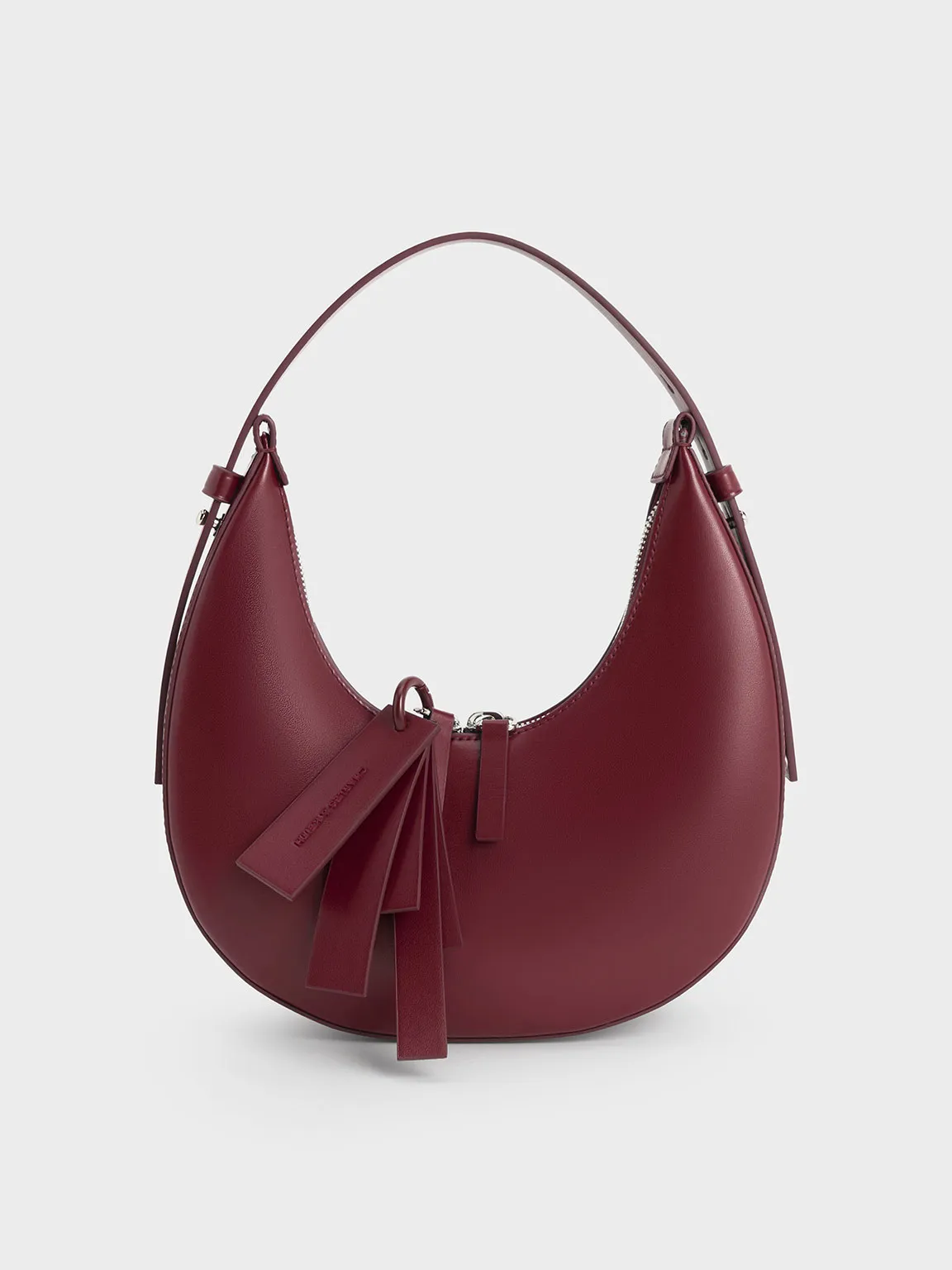 Carey Crescent Hobo Bag - Burgundy