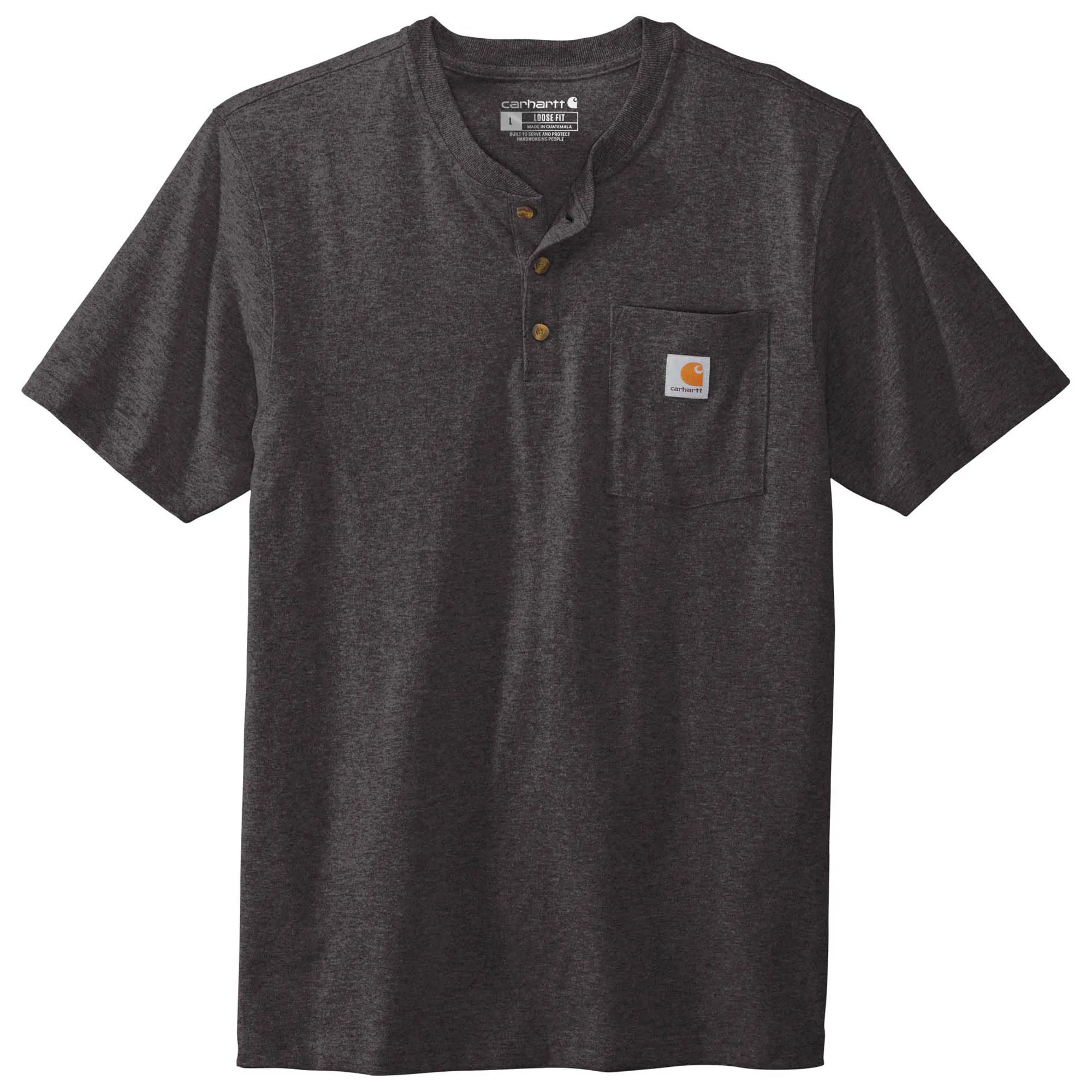 Carhartt K84 Workwear Short Sleeve Henley T-Shirt - Carbon Heather