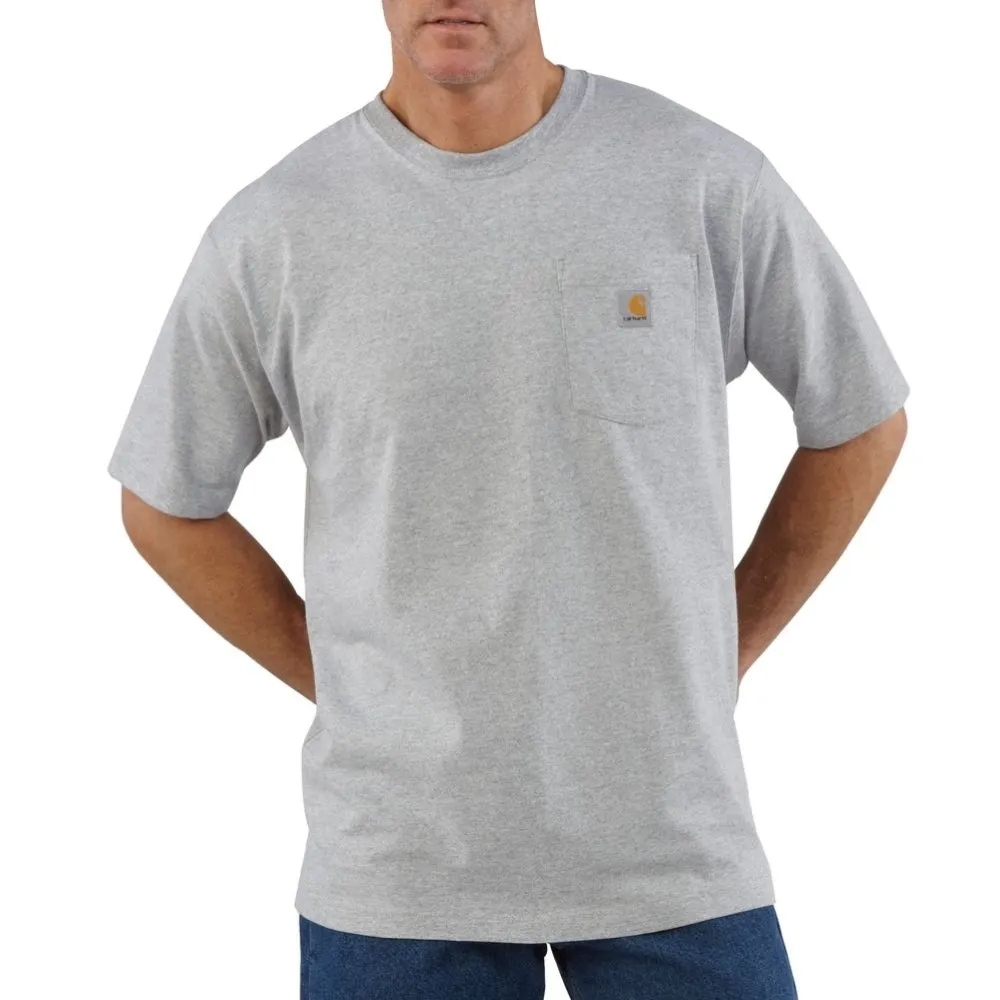 Carhartt Mens Workwear Pocket Work T-Shirt In Heather Grey