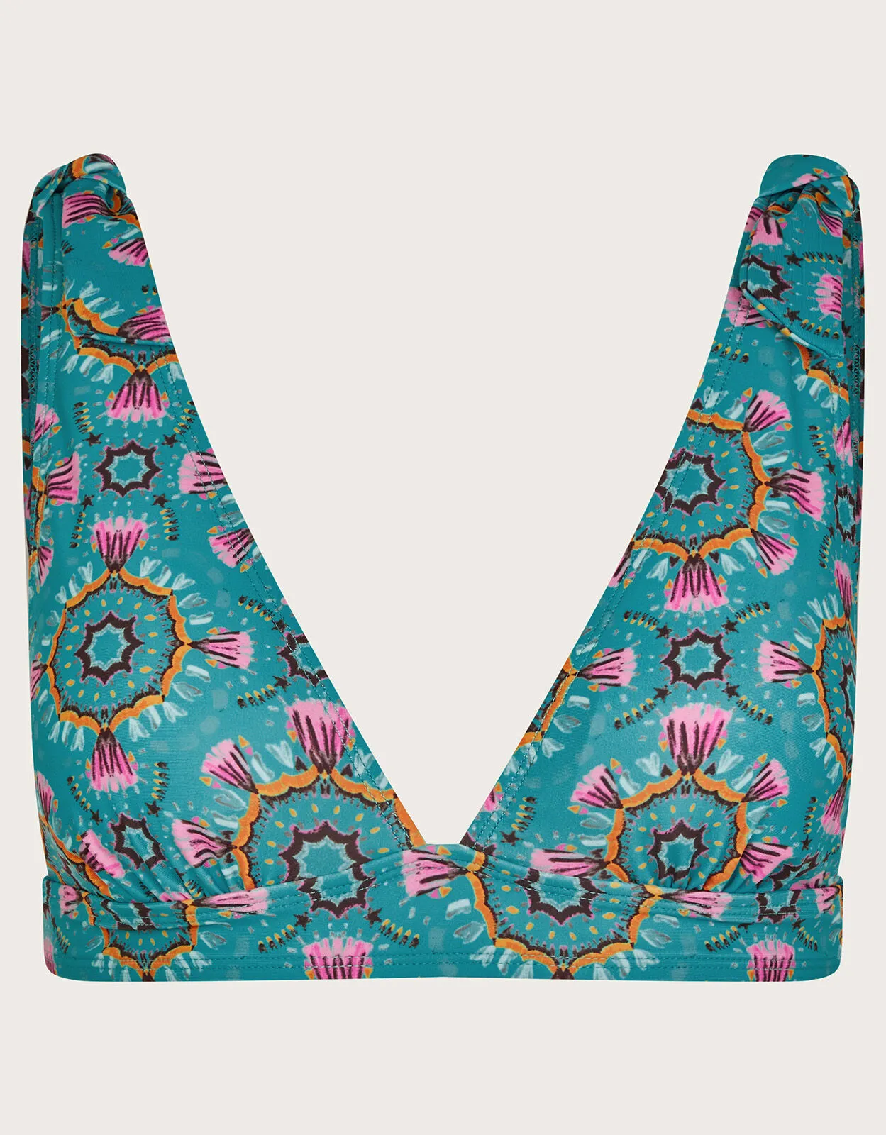 Carla Print Bikini Top Teal