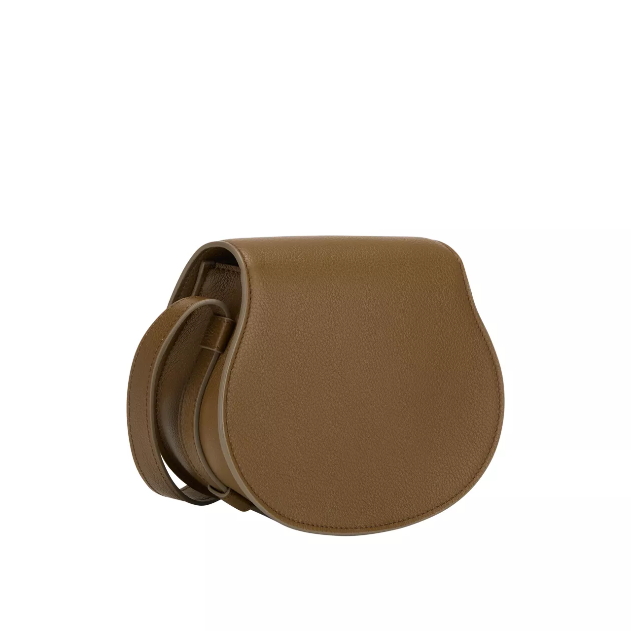 CHLOÉ The Sustainable Edit Marcie Small Leather Saddle Bag - Dark Khaki