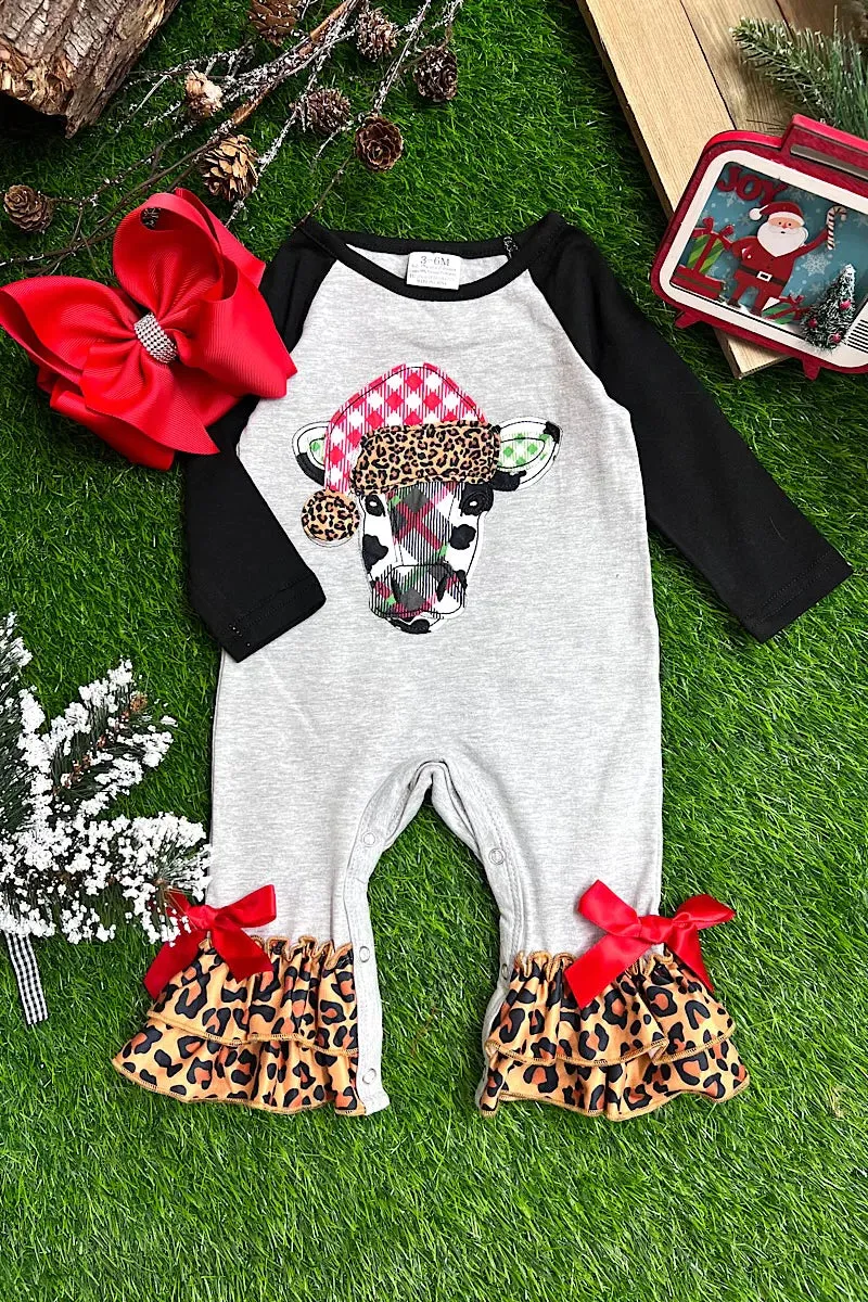 Christmas Leopard Cow Romper