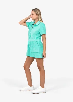 Club LC Terry Drawcord Romper Mint