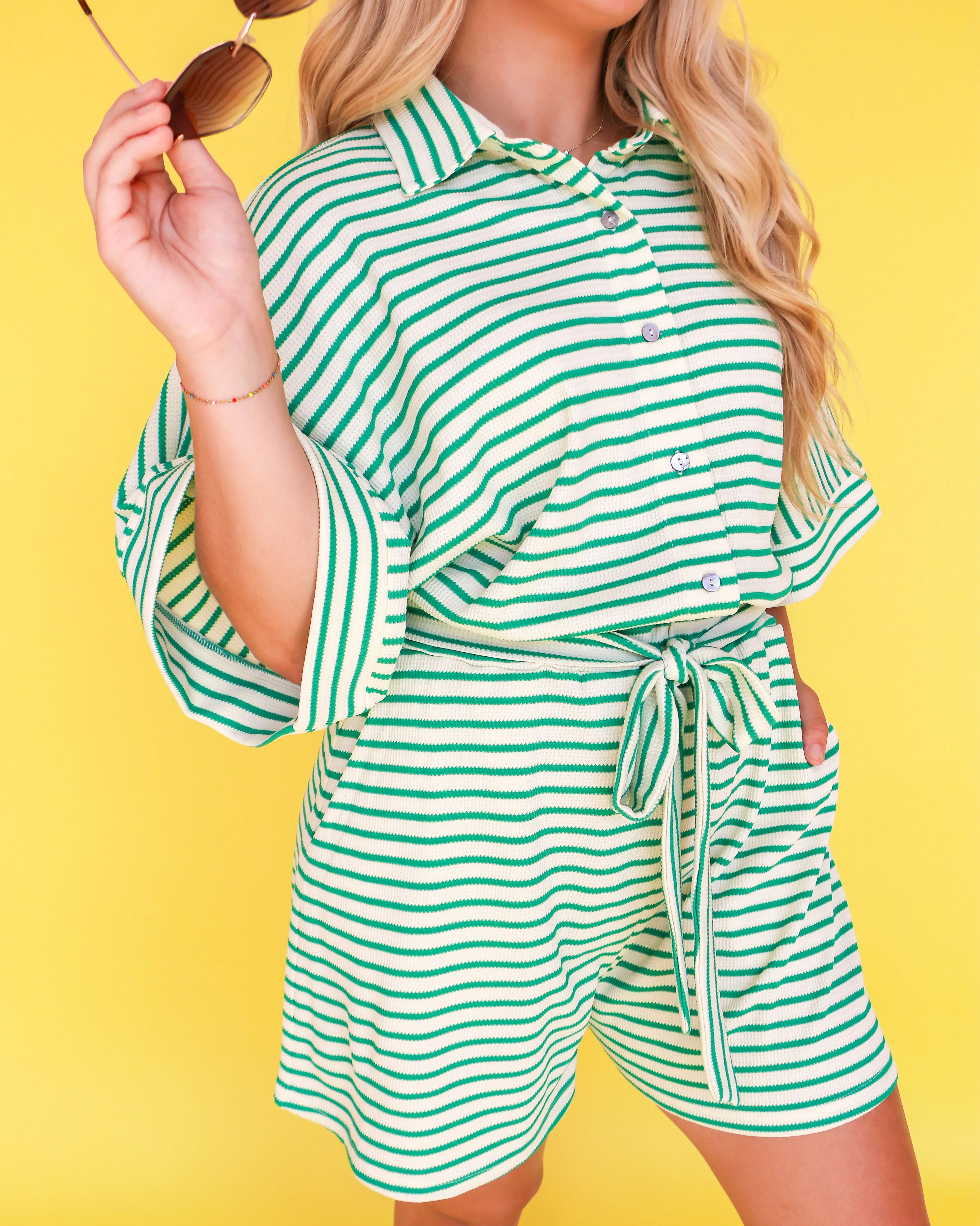 Coastal Stripe Collared Romper