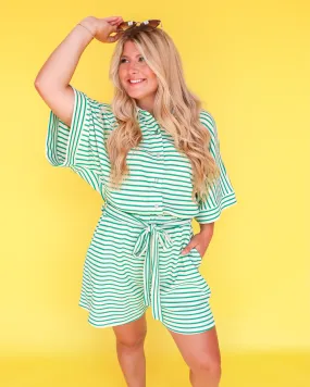 Coastal Stripe Collared Romper