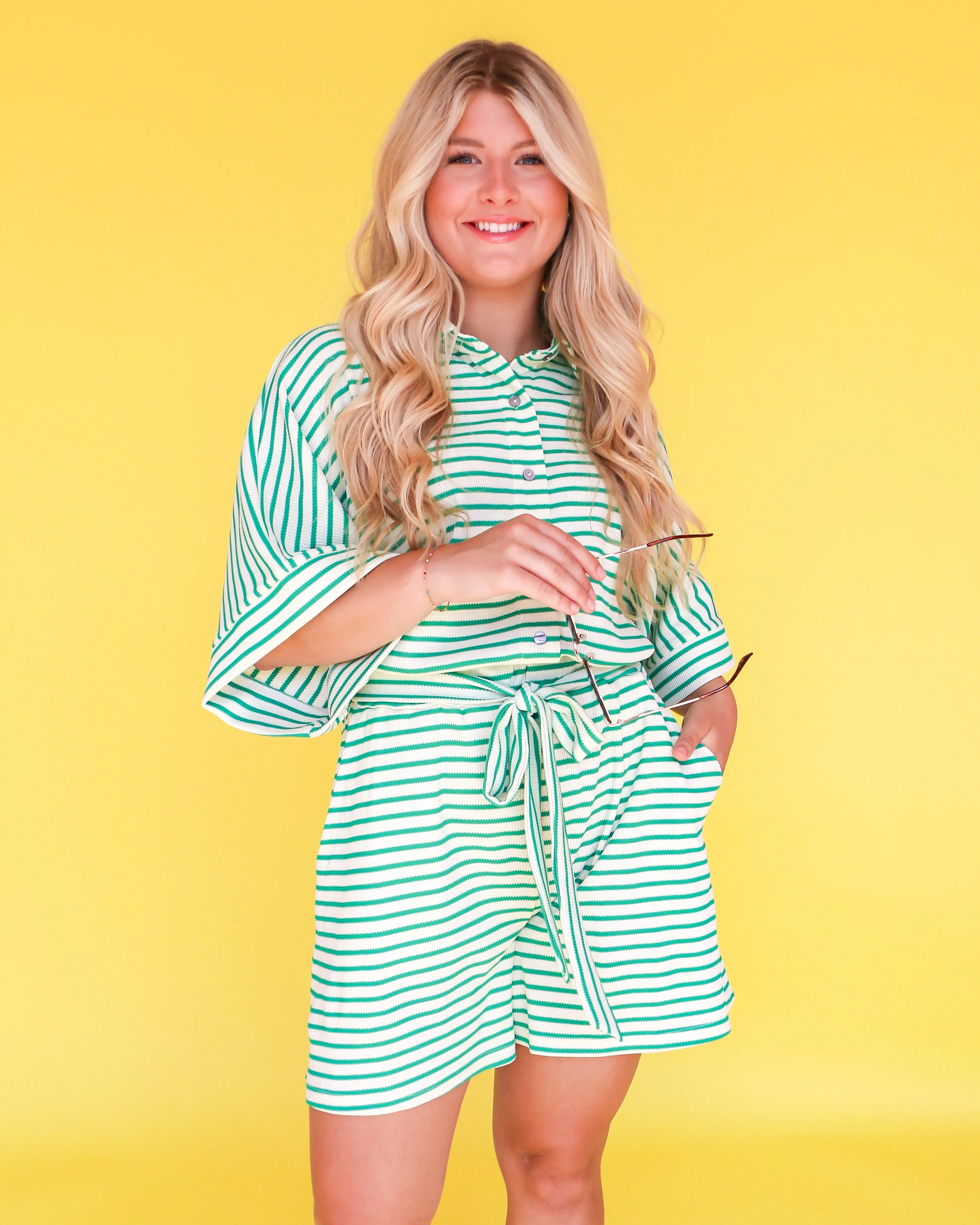 Coastal Stripe Collared Romper