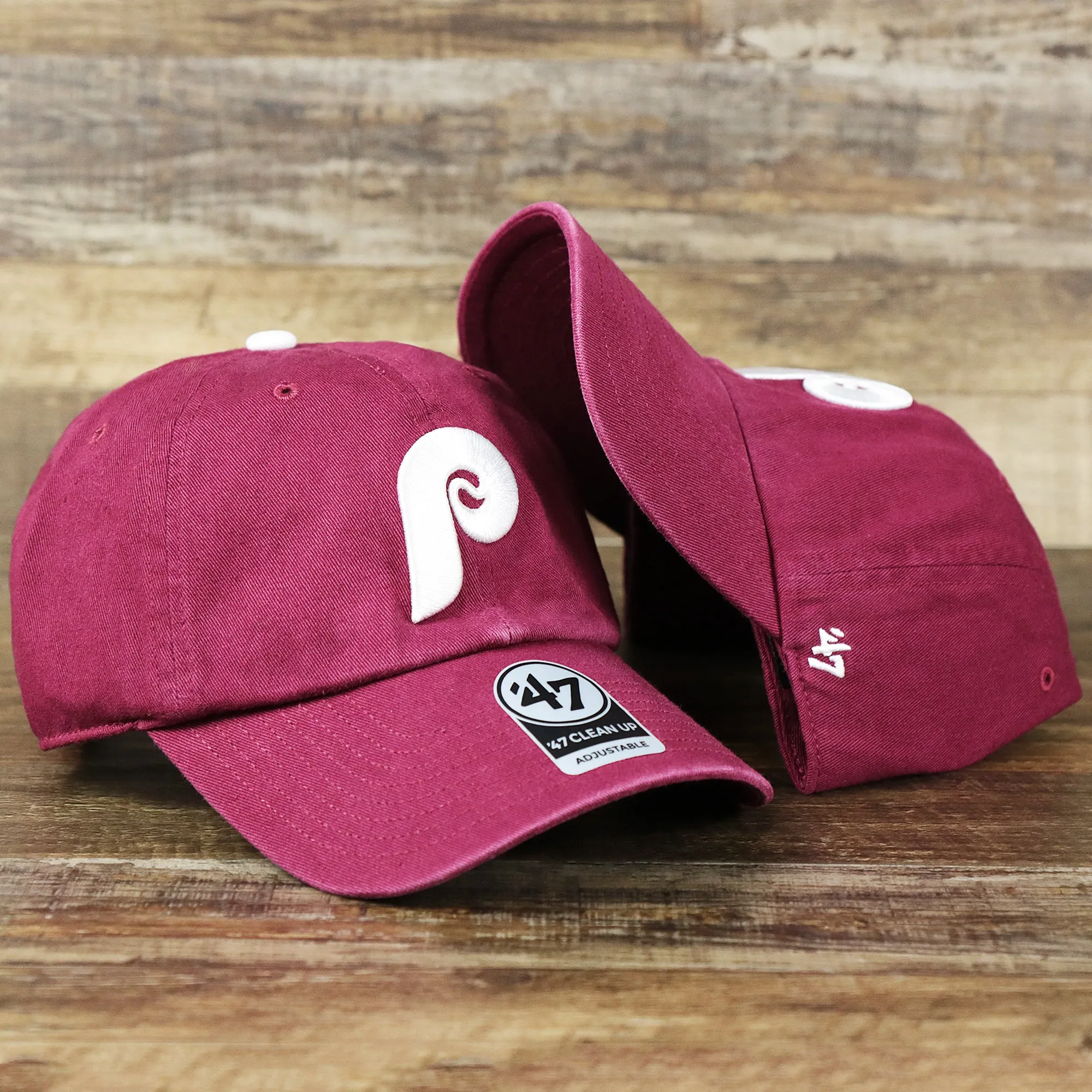 Cooperstown Philadelphia Phillies White Cooperstown Logo Dad Hat | Cardinal Dad Hat