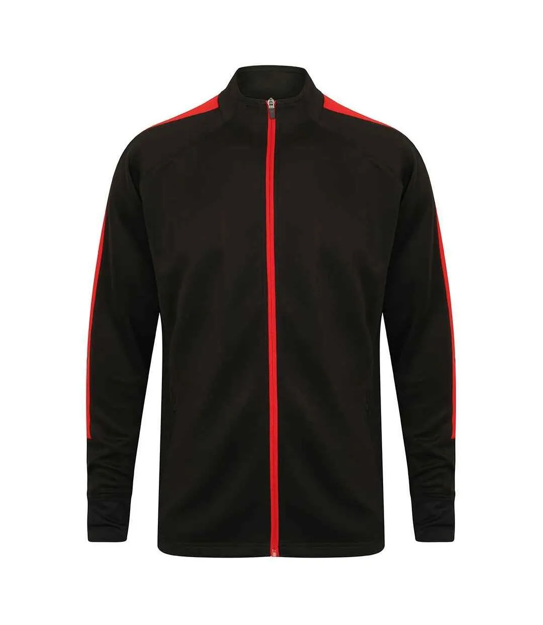 Finden & Hales Mens Knitted Tracksuit Top (Black/Red) - UTPC3082