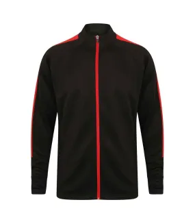 Finden & Hales Mens Knitted Tracksuit Top (Black/Red) - UTPC3082