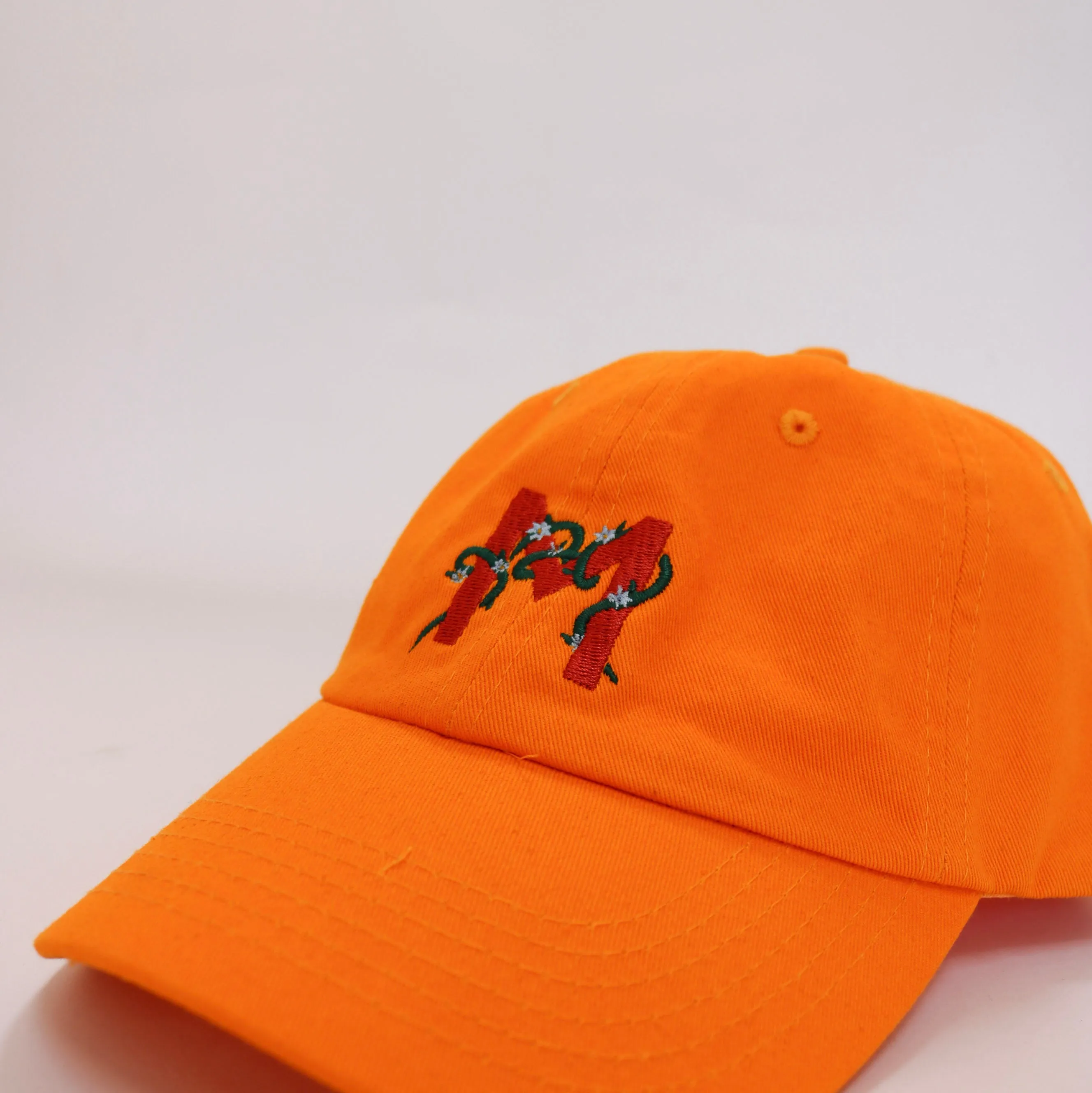 Floral Letter M Dad Hat (Yellow)