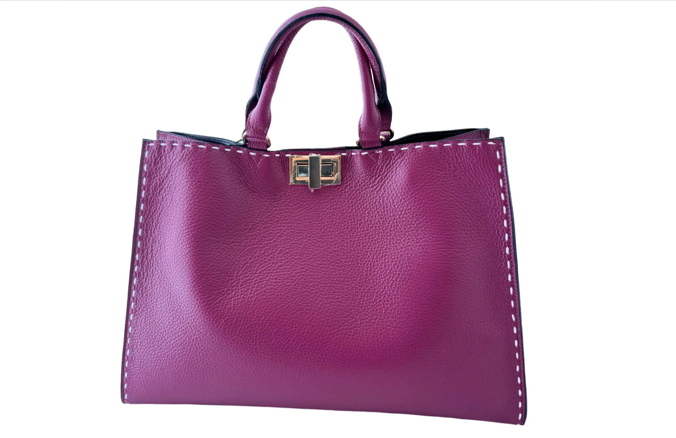 FP47852 Plum Leather Bag