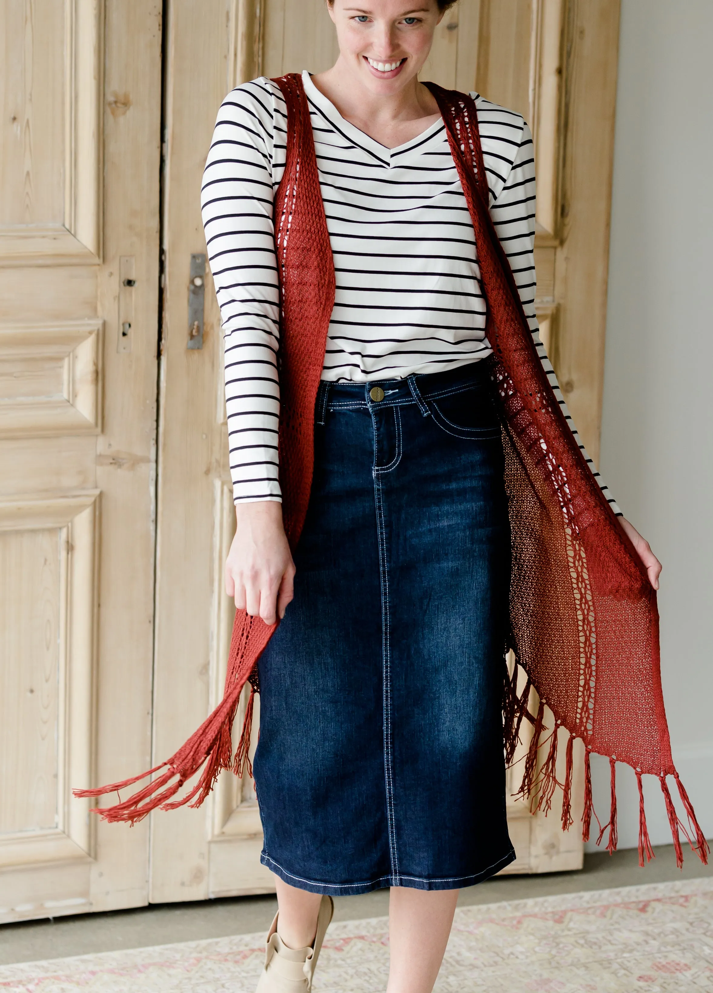 Fringe Detail Duster Vest - FINAL SALE