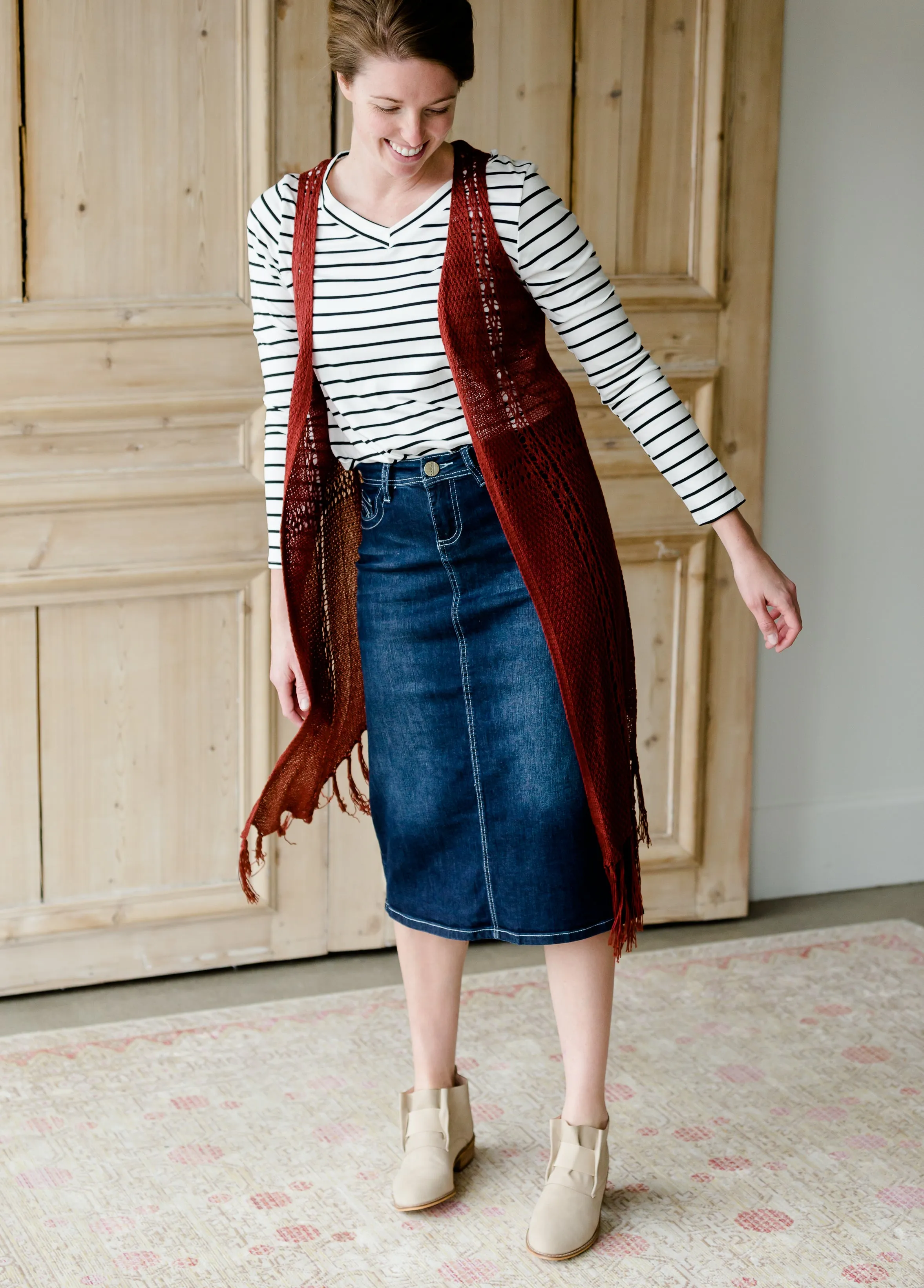 Fringe Detail Duster Vest - FINAL SALE