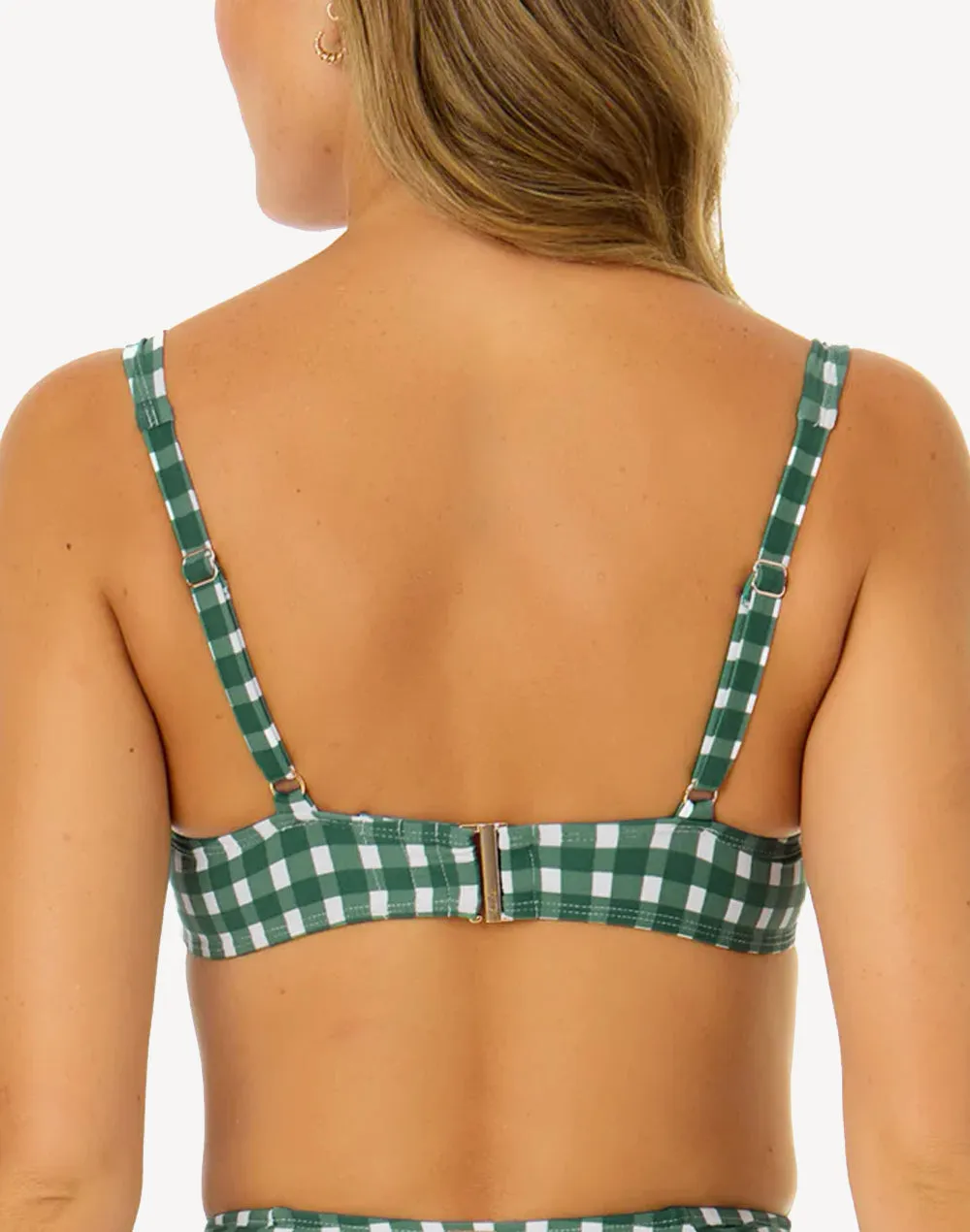 Gingham Retro Twist Underwire Bikini Top