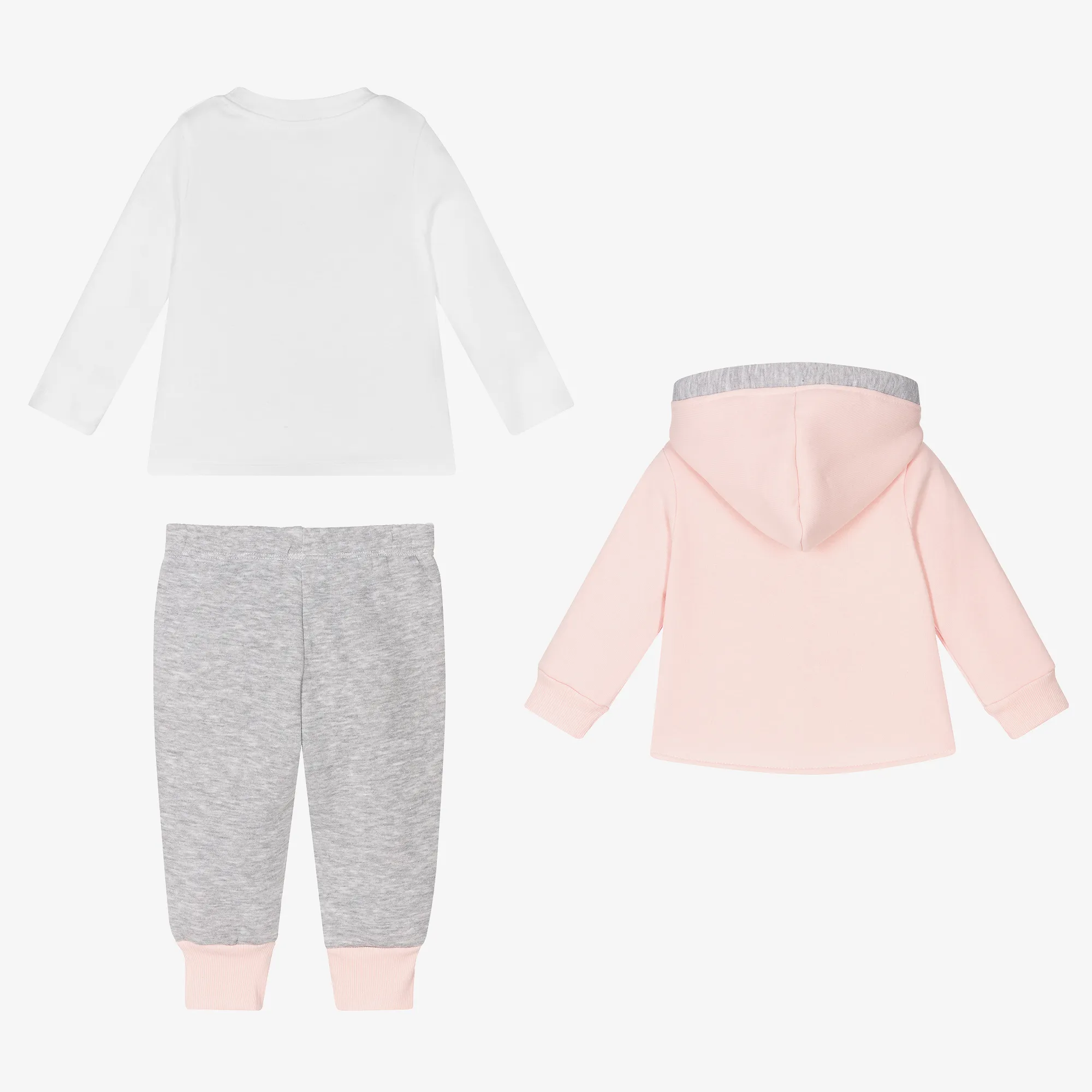 Girls Pink & Grey Tracksuit Set