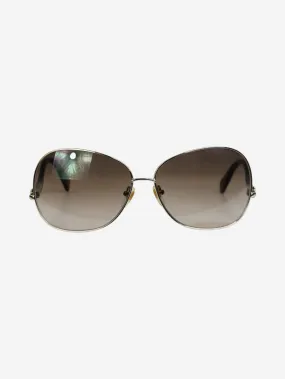   Gold framed round sunglasses