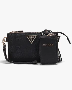 Guess Mini Latona Tri Black Top Zip Cross-Body Bag | Simply Be