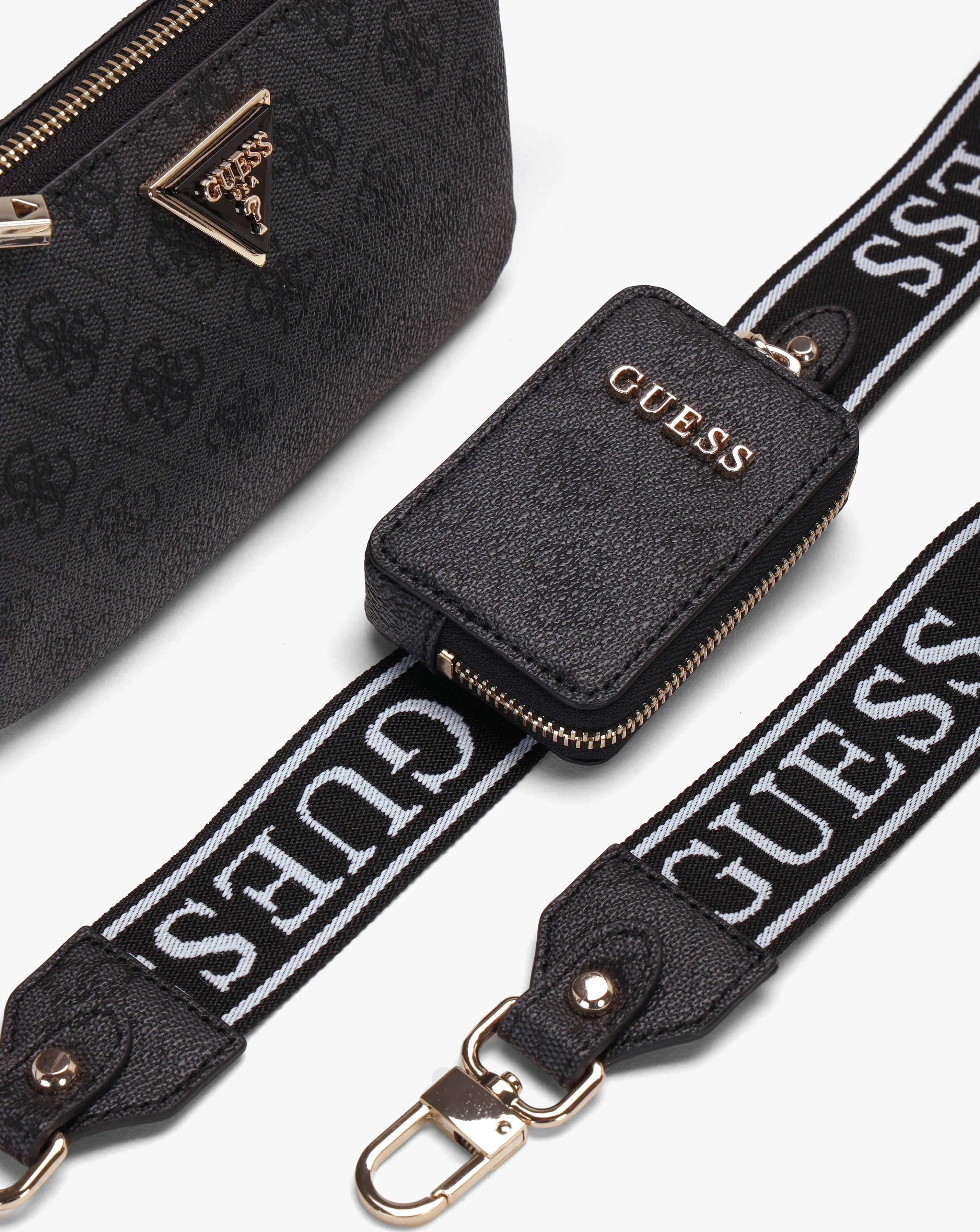 Guess Mini Latona Tri Coal Logo Top Zip Cross-Body Bag | Simply Be