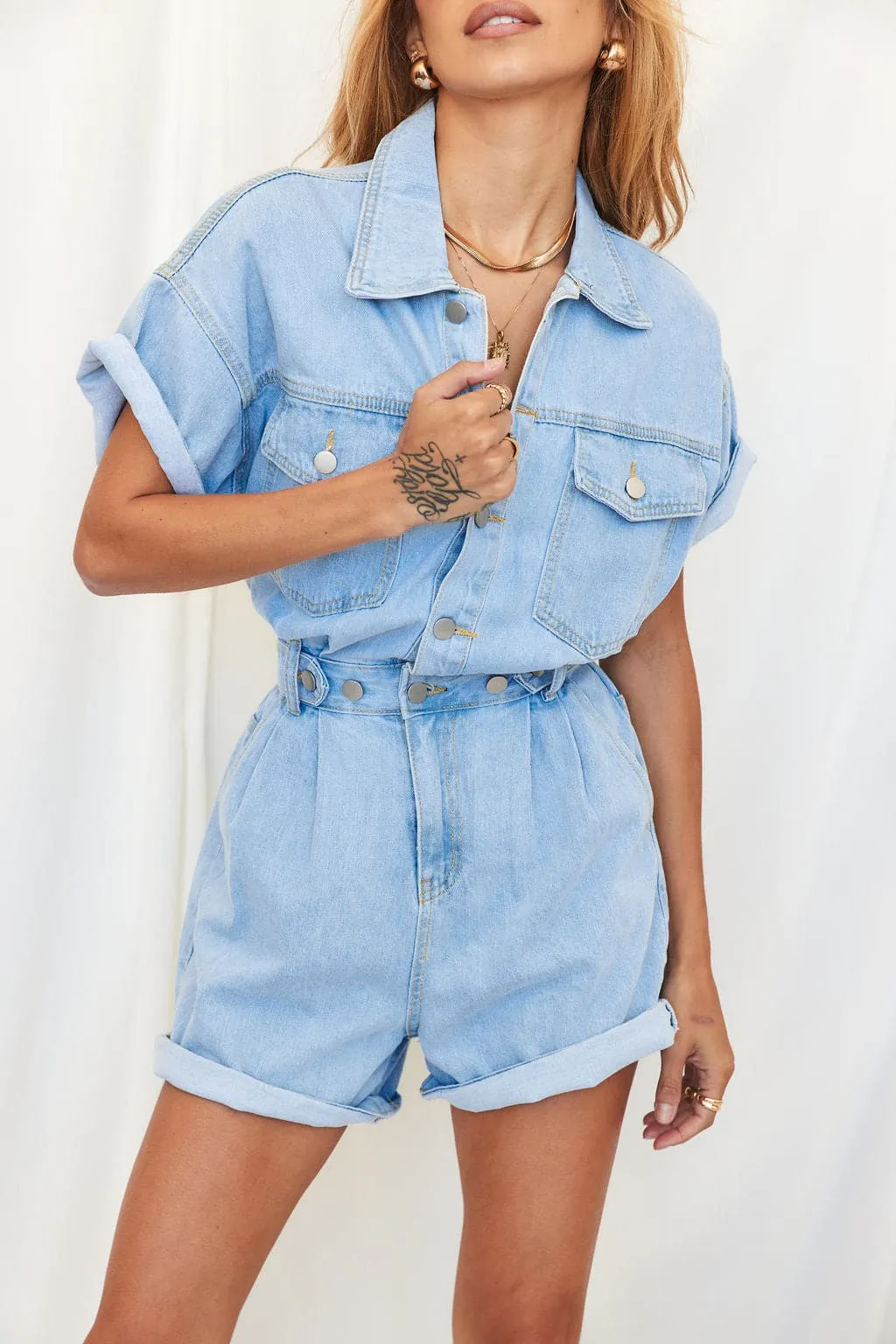 Hendrix Short Denim Romper