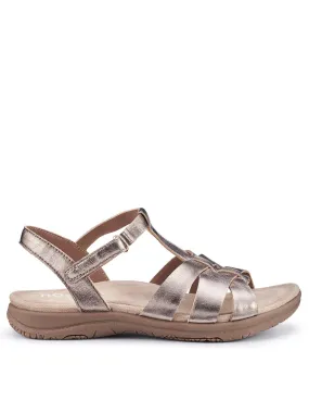 Hotter Sandals Leather Standard Rainer - Rose Gold-le