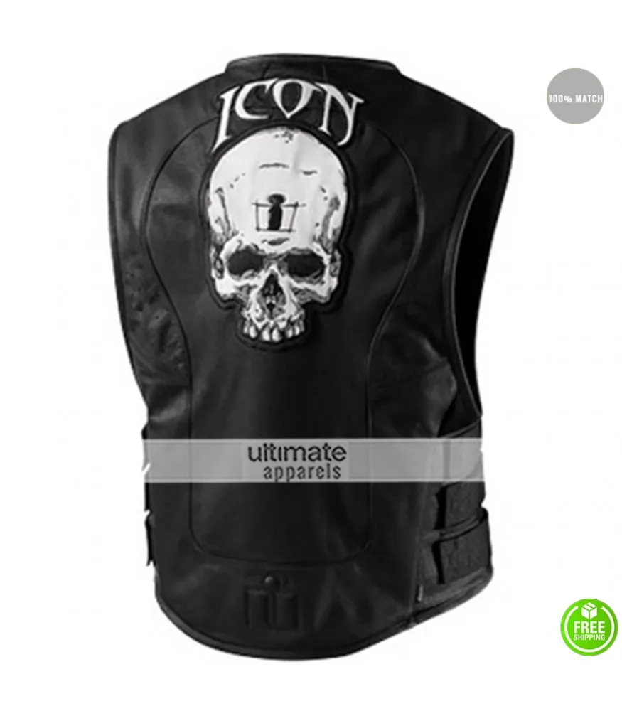 Icon Regulator Skull Leather Motorcycle Vest