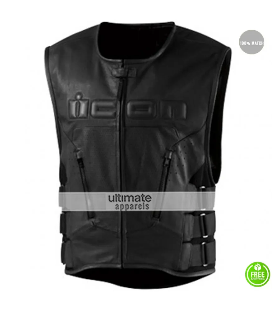 Icon Regulator Skull Leather Motorcycle Vest