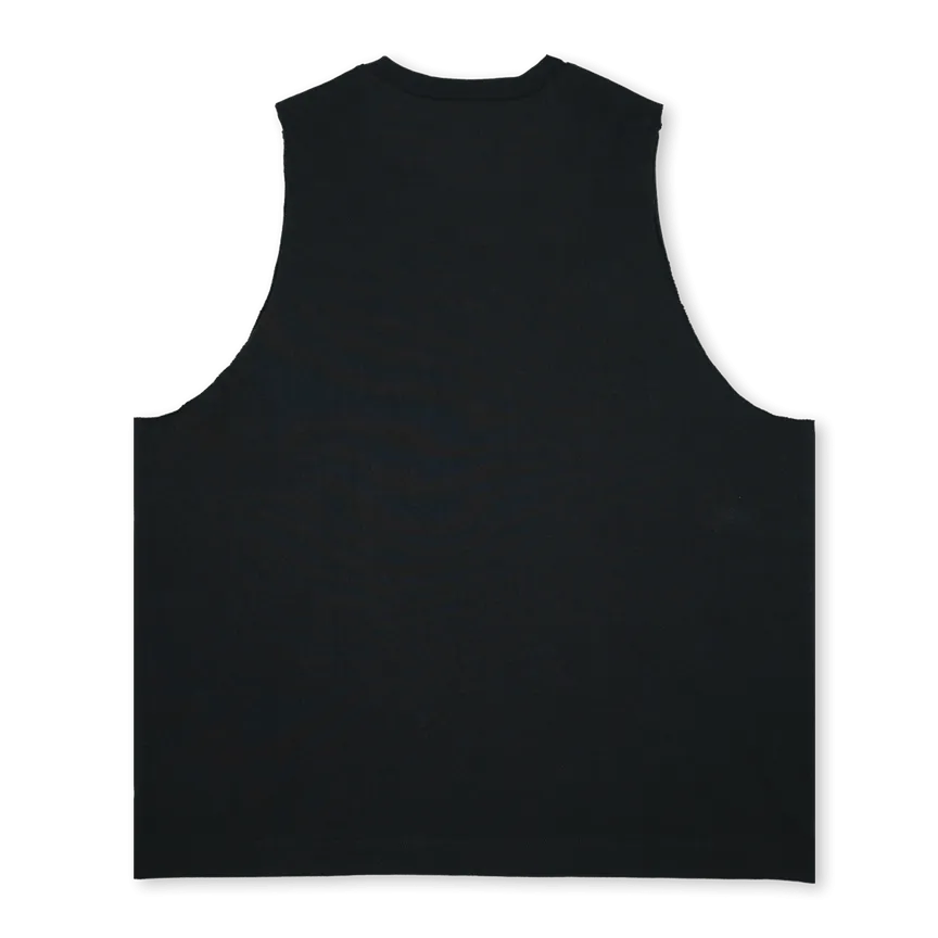 JVBSIMPLEVEST Deep Black Oversized Vest.