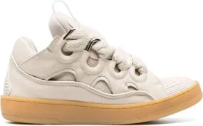 Lanvin Curb leather sneakers Neutrals