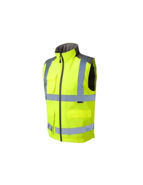 Leo Workwear - BW01 Torrington Class 2 Bodywarmer - Yellow - 2020ppe Size S