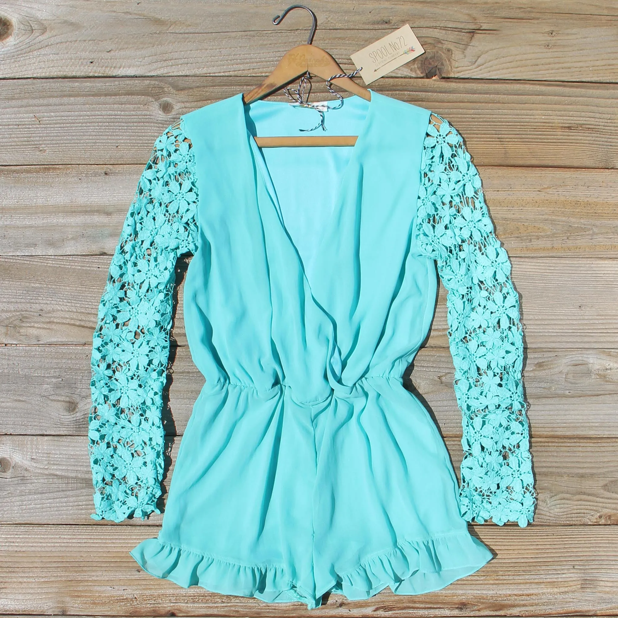 Lilac Valley Romper in Mint