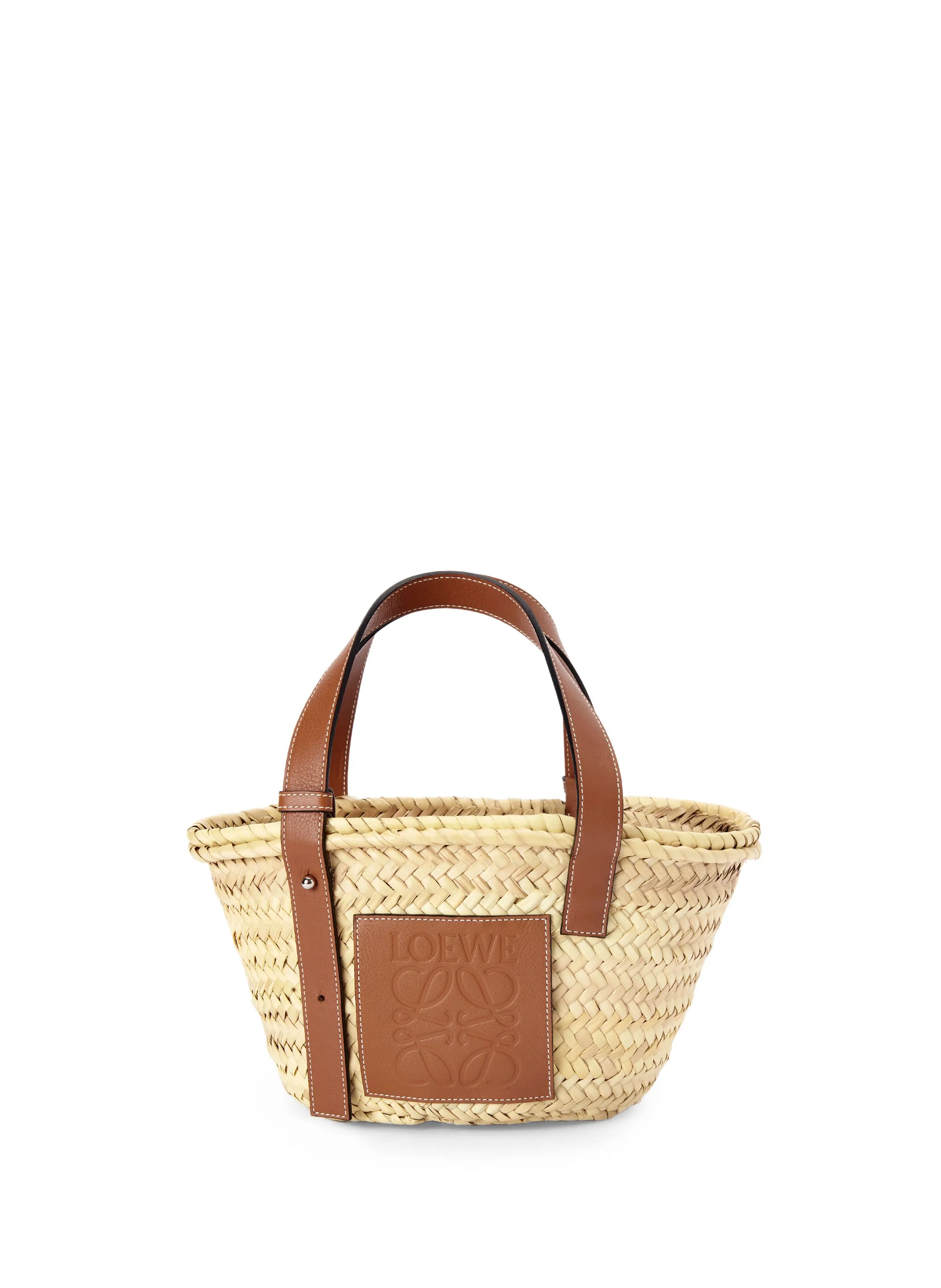 LOEWE  Raffia and leather basket bag  - Beige