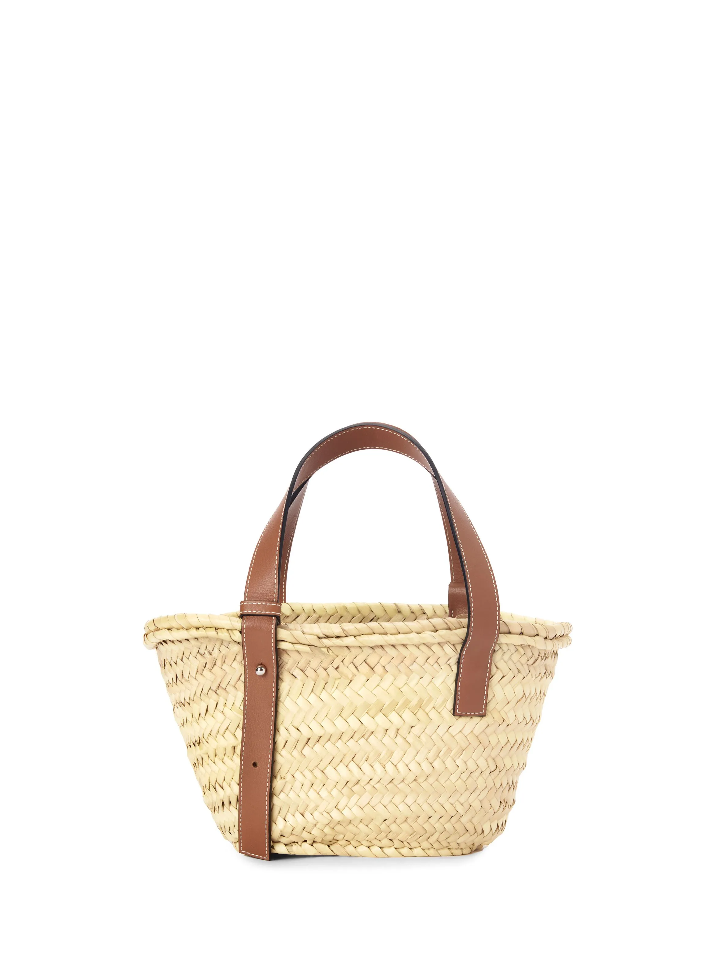 LOEWE  Raffia and leather basket bag  - Beige