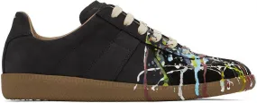 Maison Margiela Black Paint Replica Sneakers